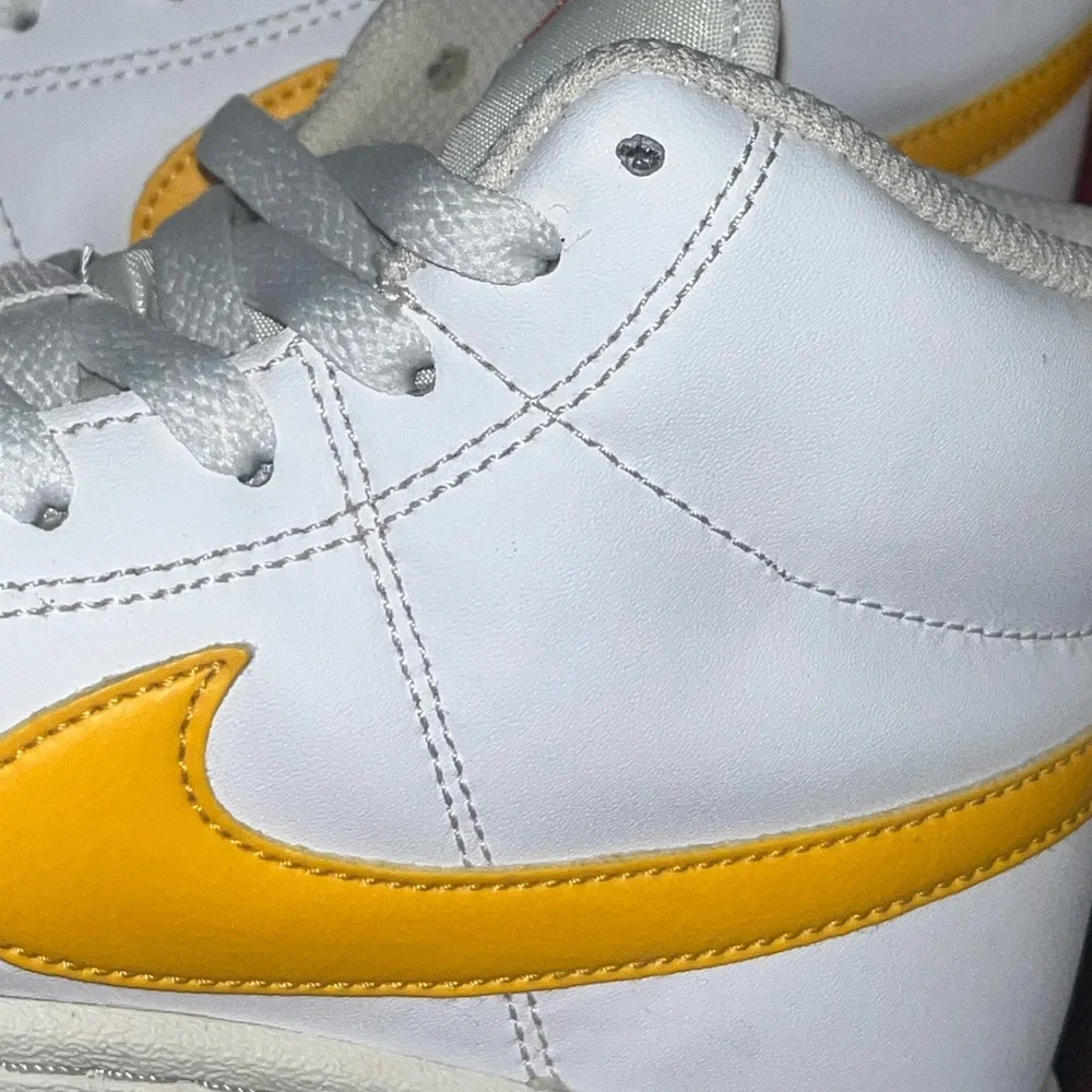 Women’s Nike Court Royale 2 Mid Athletic Shoe White + Yellow • Size 7